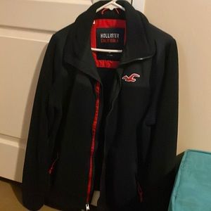 Black and Red Hollister Jacket